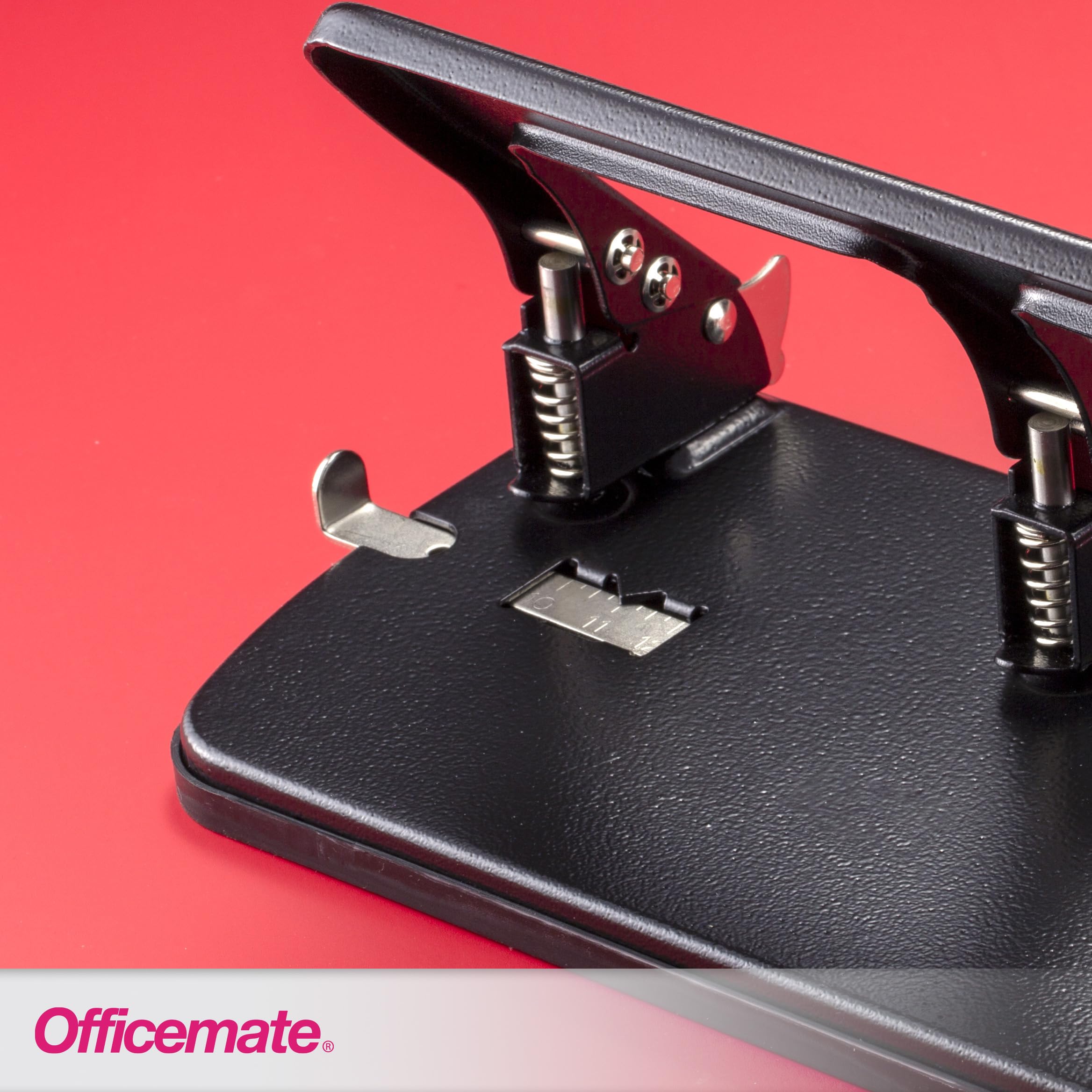Officemate 3-Hole Punch, Medium Duty, 30-Sheet Capacity, Ergonomic Handles, Adjustable Paper Guide, Durable Metal Base, Black - Image 9