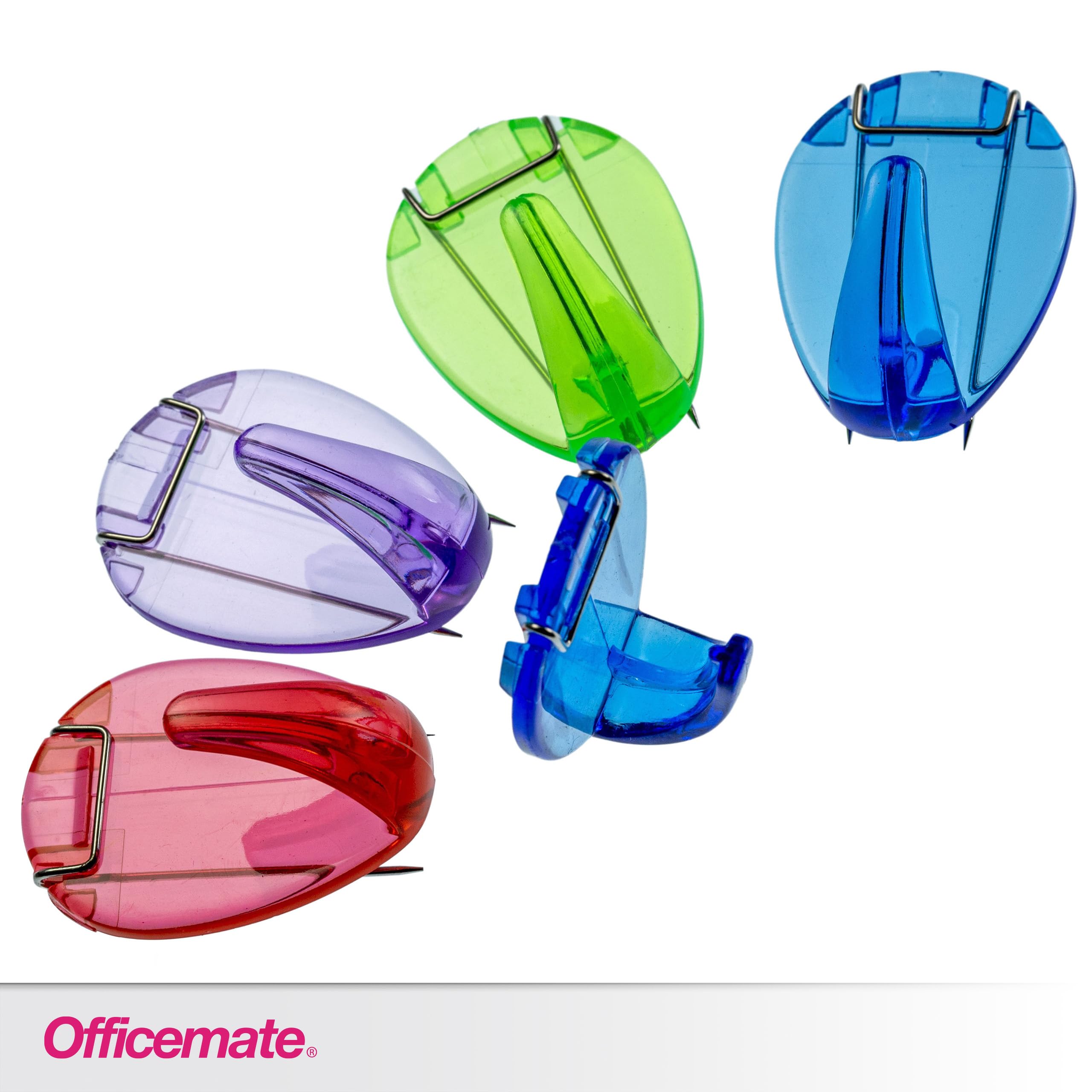 Officemate Cubicle Hooks, Assorted Translucent Colors, Pack of 5 (30181) - Image 3