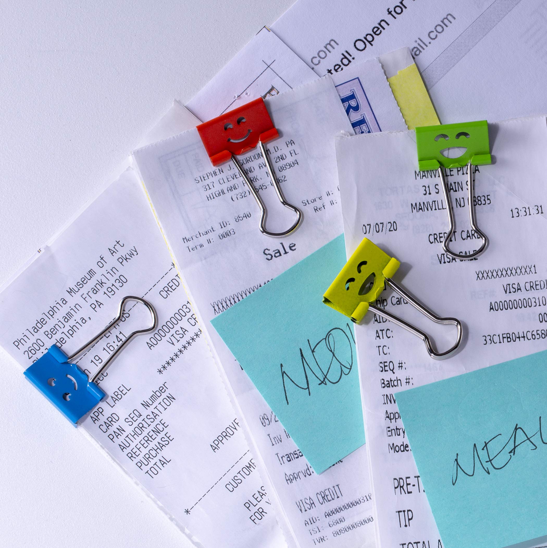 Officemate Happy Smiling Face Binder Clips, Small Size, 42 in Pack, Comes in Assorted Colors (31090) - Image 4