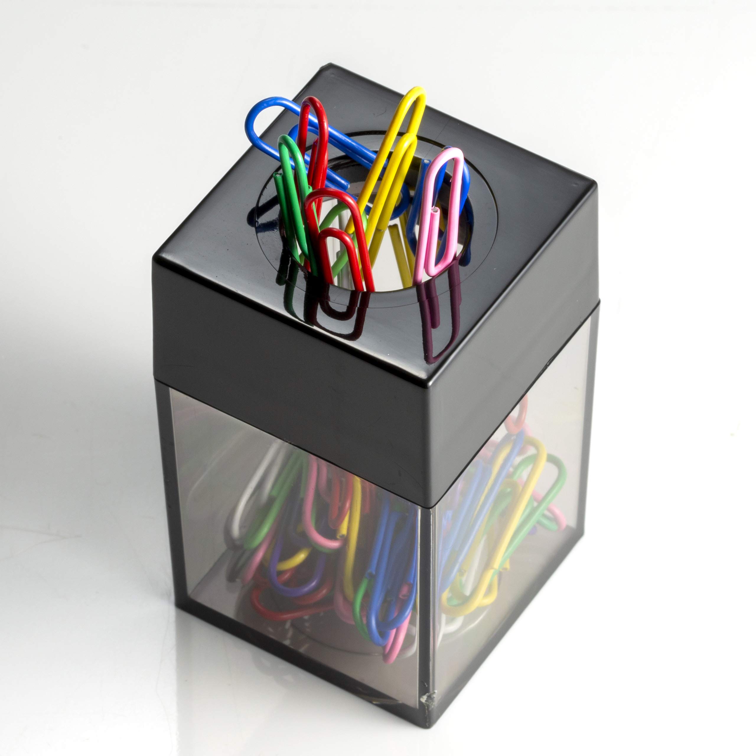 Officemate Small Clip Dispenser with Magnetic Top, Clear/Black (93687) - Image 5