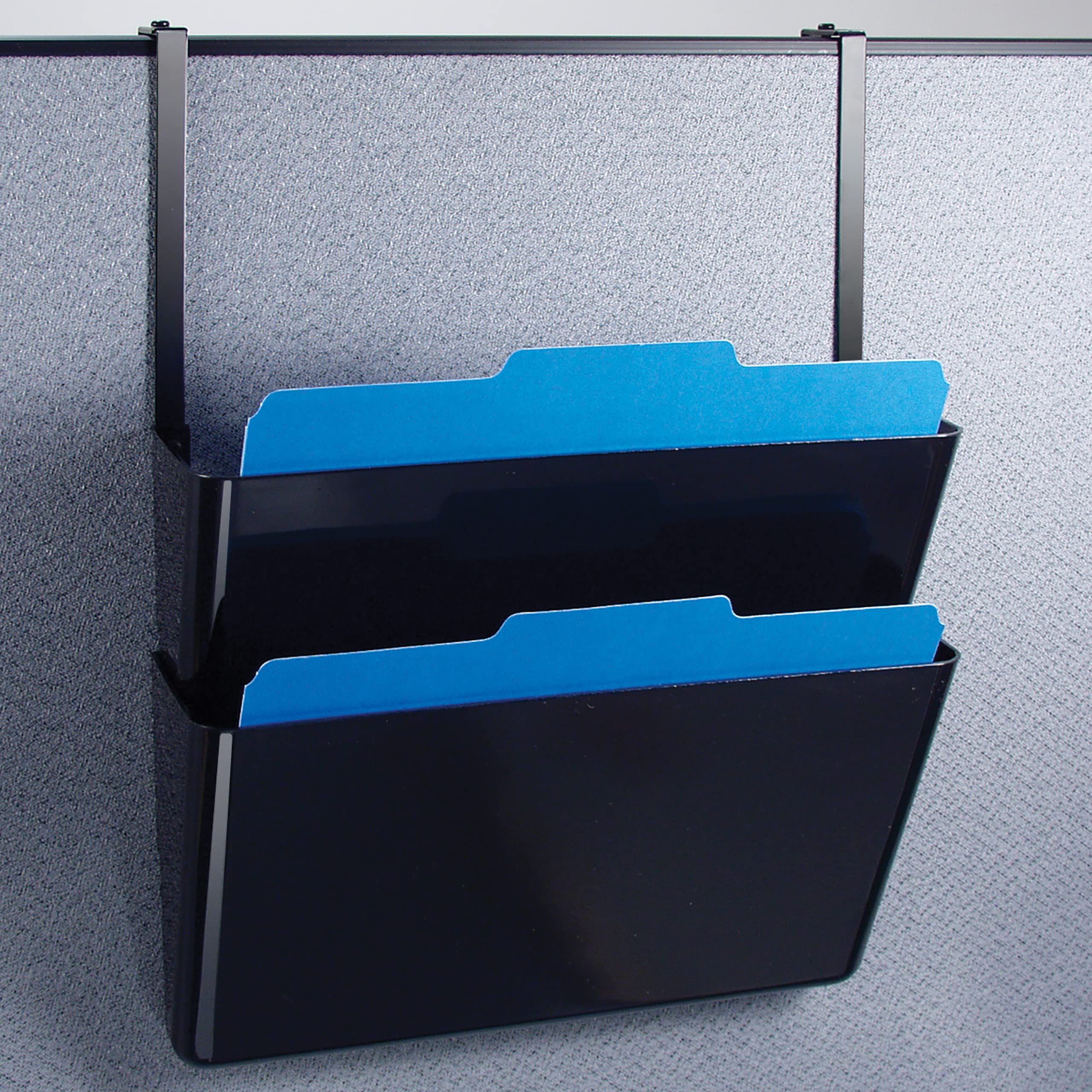 Officemate Universal Partition Hanger Set, Adjusted to fit panels with 1 1/4 inch to 3 1/2 inch thickness, Metal Black (21460), 7" - Image 6